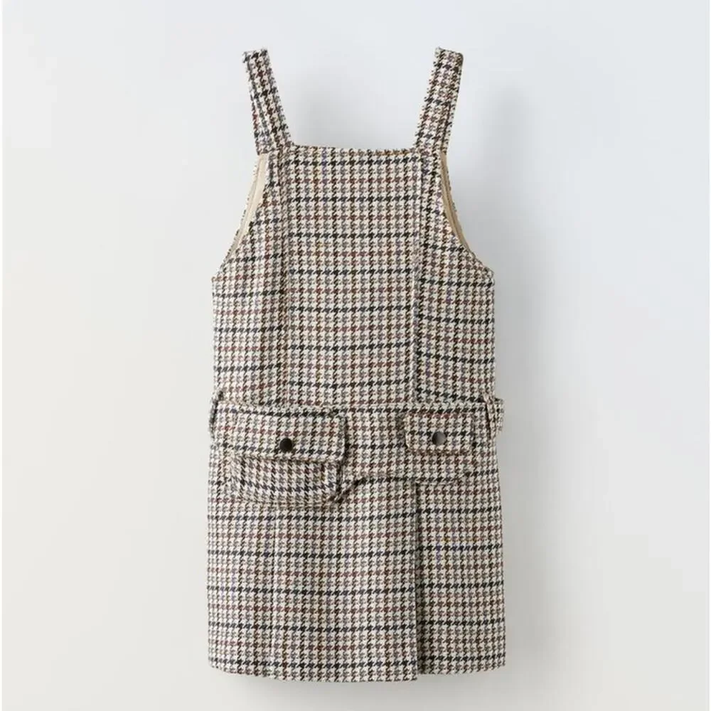 Zara Girl’s PINAFORE DRESS WITH BELT BAG size 9 EXCELLENT CONDITION